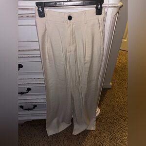 Zara Cream Crepe Style Trousers